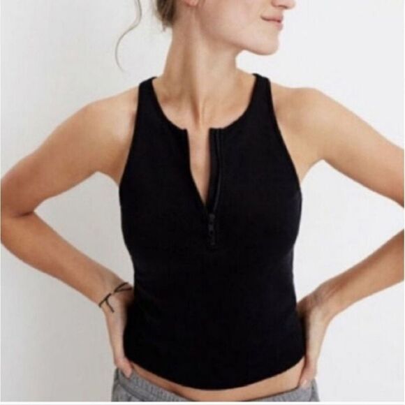 Madewell Black Zip-Front Sleeveless Tank – Minimalist Chic size S - Picture 3 of 9